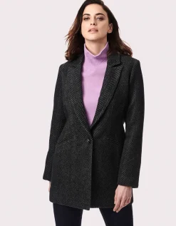 Bernardo Fashions Vegan Wool Herringbone Blazer Jacket>Women Wool