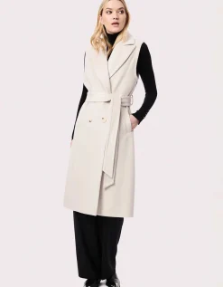 Bernardo Fashions Venetian Long Belted Vest>Women Wool